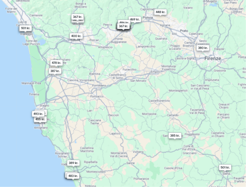 Find billige hoteller i Toscana
