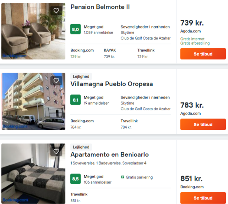 Bo tæt ved stranden for kun370 DKK for 3 overnatninger.