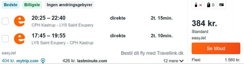 Flyv til Lyon fra 384 DKK