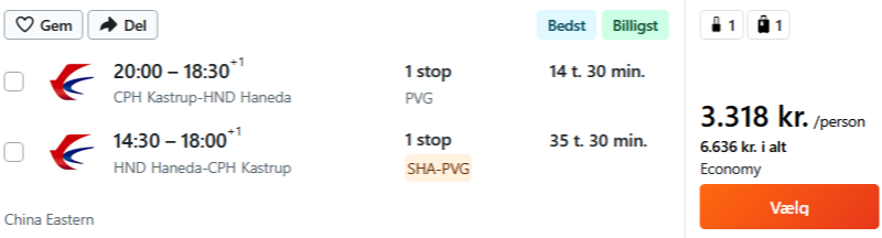 Flyv til Tokyo for 3365 DKK