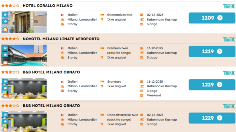 Billige rejser til Milano