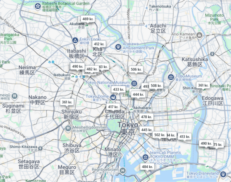 Find overnatning i Tokyo og Japan