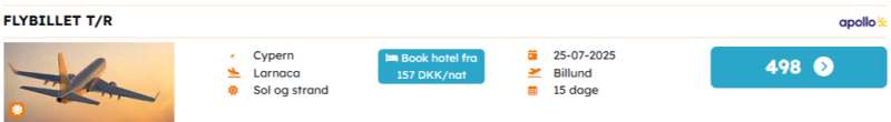 Flyv til Cypern for 498 DKK
