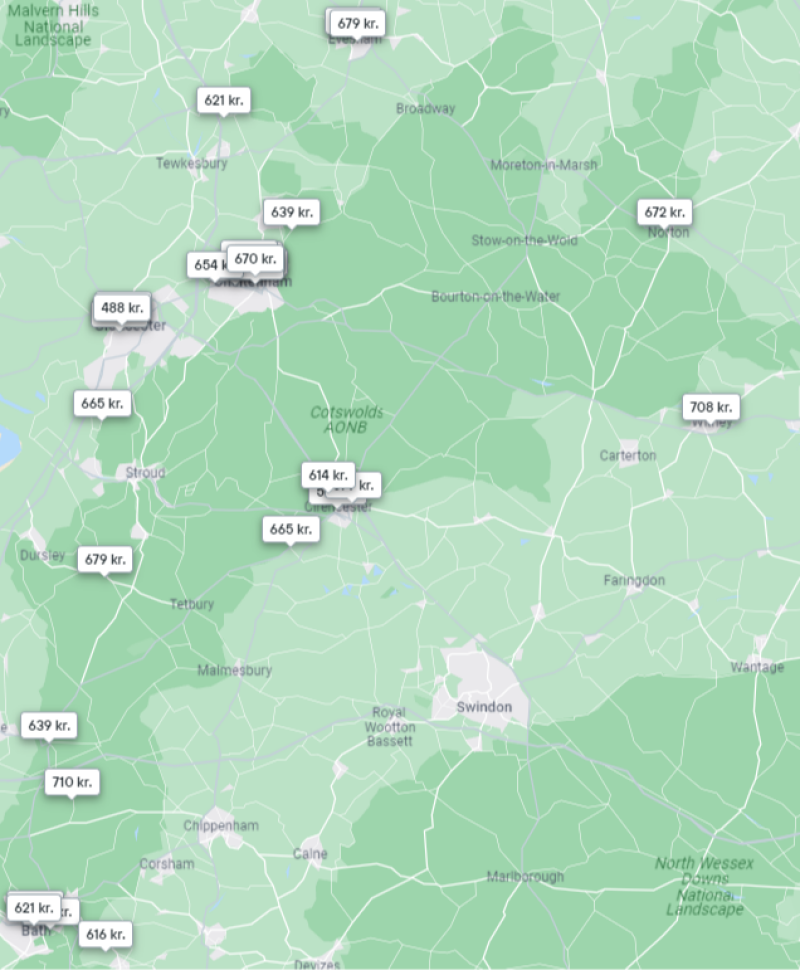 Find overnatning i Cotswold