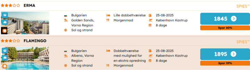 Book din sensommerferie i Golden Sands