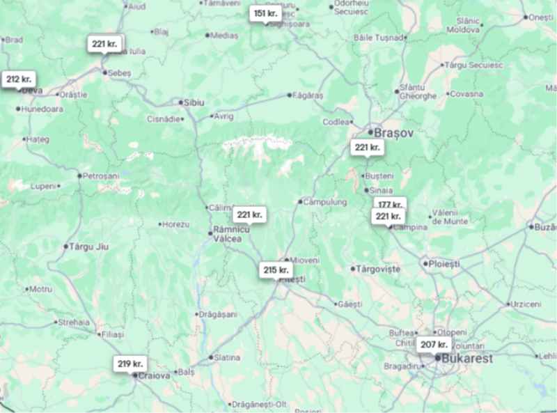 Overnatningsmuligheder i Karpaterne og Transsylvanien