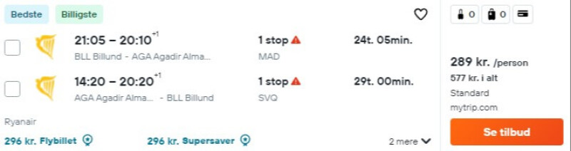 Flyv billigt til Marokko