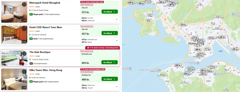 Billige hoteller i Hong Kong