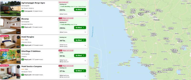 Find billige hoteller i Toscana