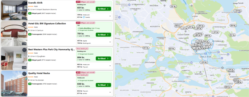 Bo i Stockholm fra 651 DKK per person