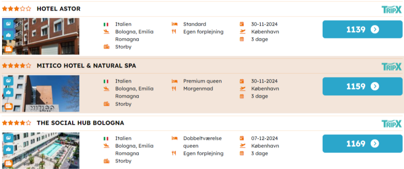 Book din billige miniferie til Bologna