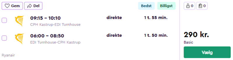 Flyv til Edinburgh med Ryanair for 290 DKK