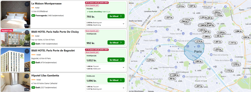 Find billige hoteller i Paris