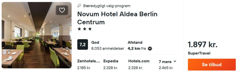 Find fantastisk bedømt overnatning i Berlin fra 949 DKK p.p. per nat