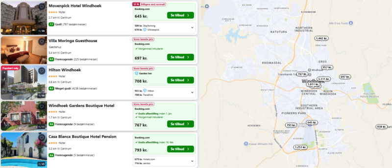 Find et godt tilbud på hotel i Windhoek