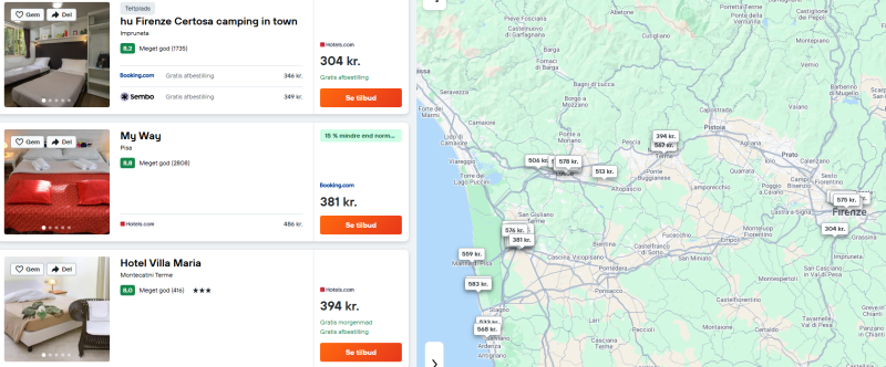 Find billige hoteller i Toscana