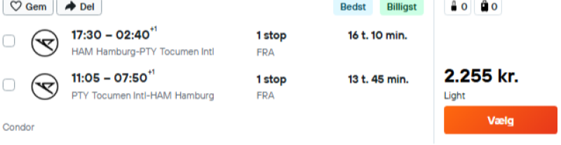 Flyv til Panama fra Hamborg for kun 2255 DKK