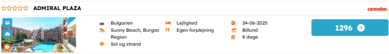 Book din billige ferie til Sunny Beach