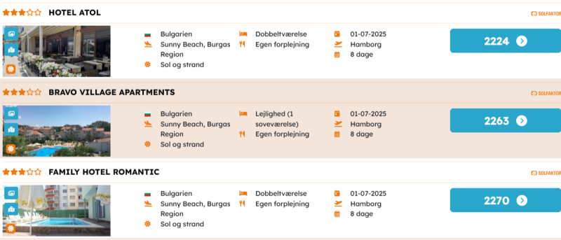 Book din ferie til Sunny Beach hos Corendon