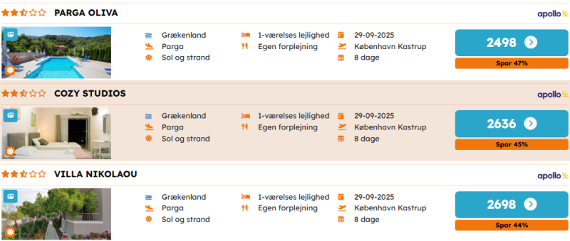 Book din sensommerferie i græske Parga