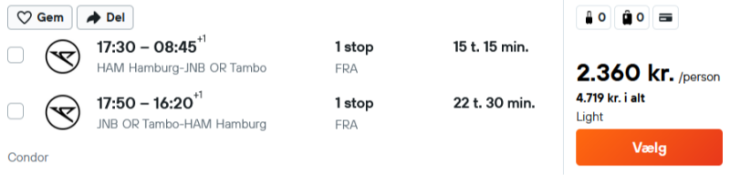 Flyv fra København til Sydafrika fra bare 2360 DKK