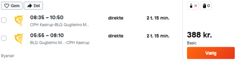 Flyv til Bologna for 388 DKK