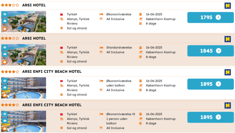 Book din billige all inclusive ferie nu