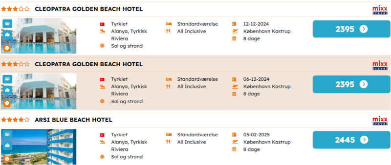 Book din billige all inclusive ferie nu