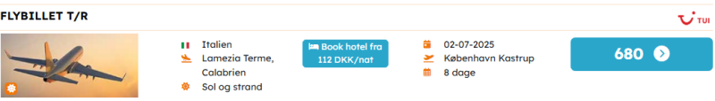 Billige flybilletter til Calabrien