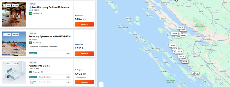 Bo godt i den Kroatiske skærgård fra 513 DKK