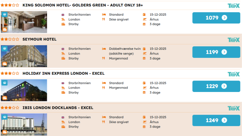 Book din juleshopping tur til London