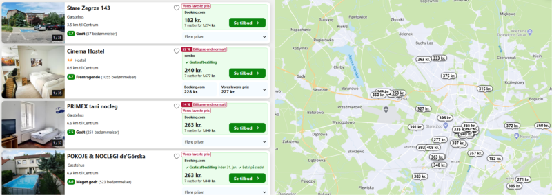 Bo i Poznan fra 637 DKK p.p. for 7 overnatninger