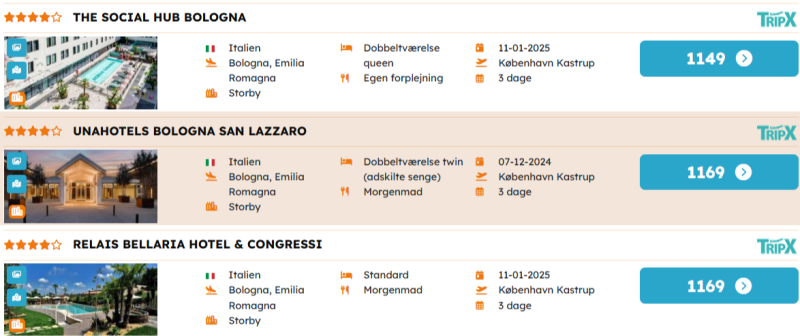 Book din billige miniferie til Bologna