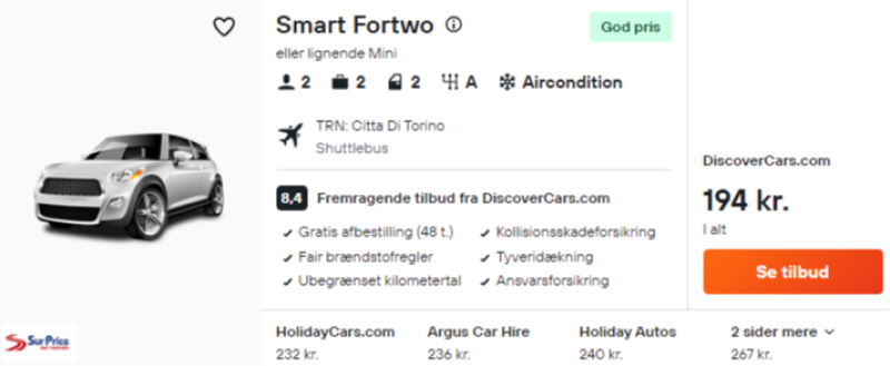 Vil du leje bil i Torino ?
