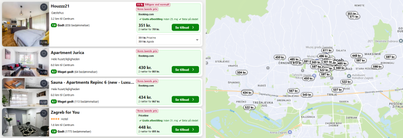 Bo godt i Zagreb fra 351 DKK per person