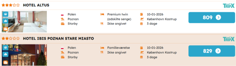 Book din billige miniferie til Poznan