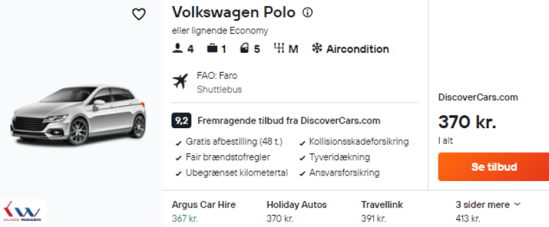 Lej bil på Algarvekysten til lavpris