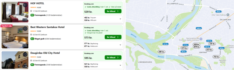 Bo 1 nat i Kaunas på fantastisk bedømt 4* hotel for 260 DKK p.p.
