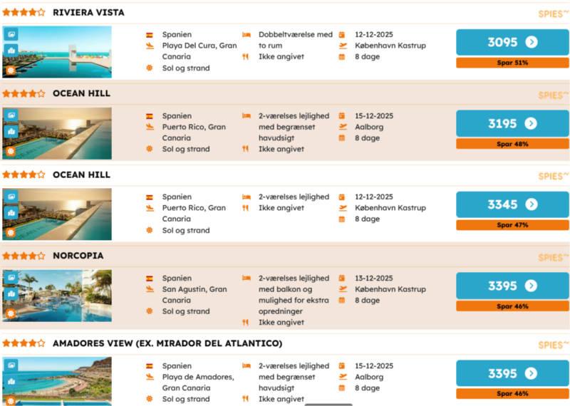 Book jeres luksusferie på Gran Canaria hos Spies