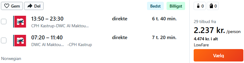 Flyv til Dubai til lavpris