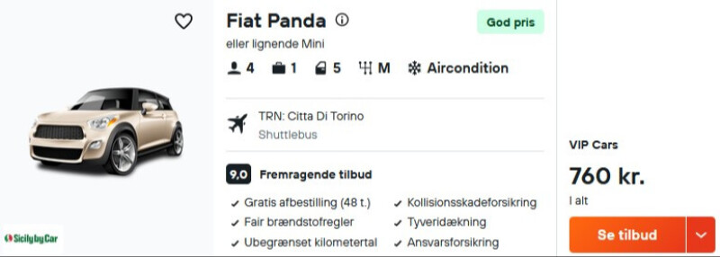 Lej bil i Torino
