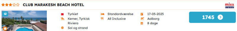 Book din all inclusive til Kemer fra 1745 DKK