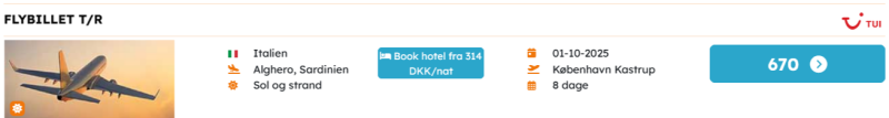 Book billige flybilletter til Sardinien