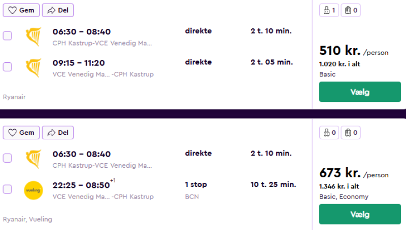 Flyv til Venedig for kun 510 DKK
