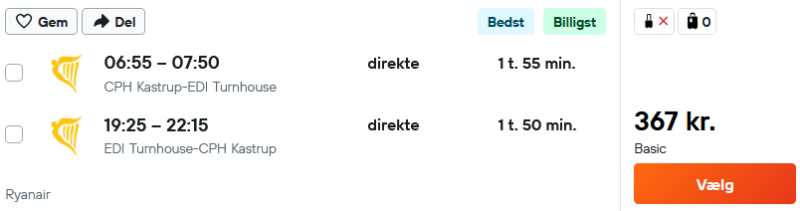 Flyv til Edinburgh fra  367 DKK