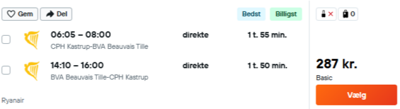Book din billige flybillet til Paris