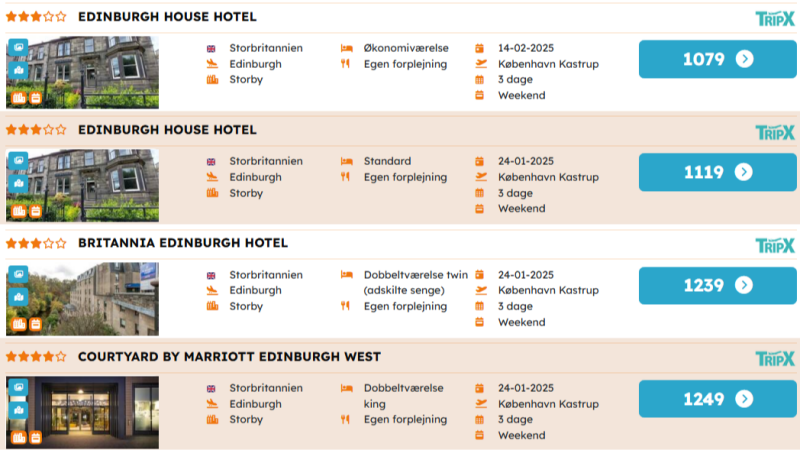 Book billigt weekendophold i Edinburgh