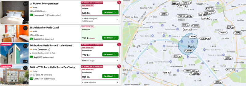 Find billige hoteller i Paris