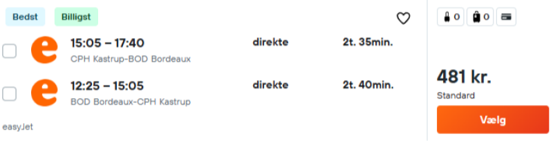 Flyv til Bordeaux for 481 DKK
