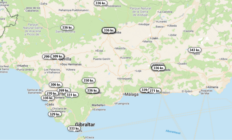 Bo billigt i Andalusien fra 136 DKK p.p. per nat